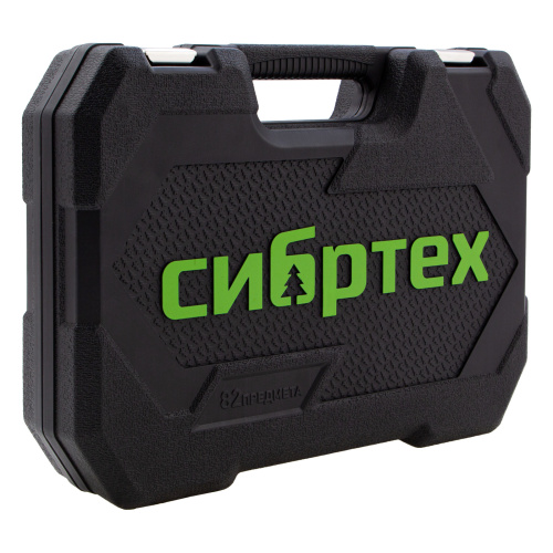 Набор инструментов 82 предмета, CrV, 1/2", 1/4" Сибртех по ценам производителя в Уфе с доставкой по всей России