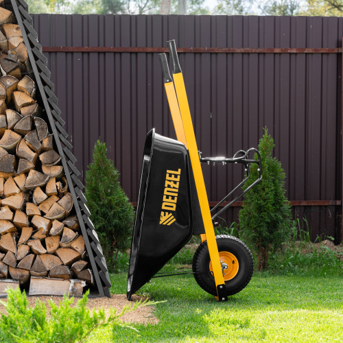 Тачка строительная, усиленная, объем 140 л, 230 кг, колесо 15х6.00-6 Denzel по ценам производителя в Уфе с доставкой по всей России