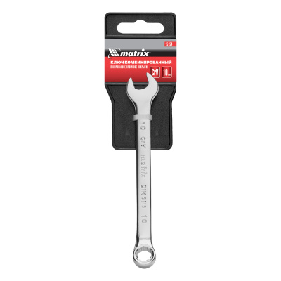Ключ комбинированный, 10 мм, CrV, полированный хром Matrix по ценам производителя в Уфе с доставкой по всей России