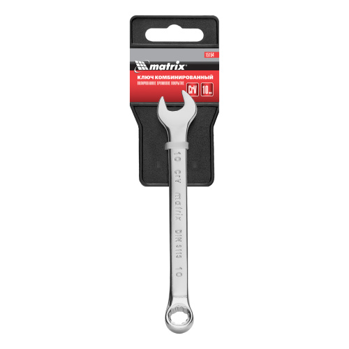 Ключ комбинированный, 10 мм, CrV, полированный хром Matrix по ценам производителя в Уфе с доставкой по всей России