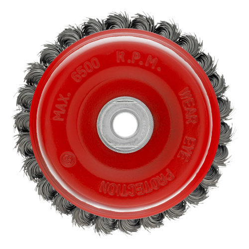 Щетка для УШМ, 125 мм, М14, "чашка", крученая проволока 0.5 мм Matrix по ценам производителя в Уфе с доставкой по всей России