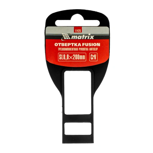 Отвертка Fusion, SL8 х 200 мм, CrV, трехкомпонентная рукоятка "Anti slip" Matrix по ценам производителя в Уфе с доставкой по всей России