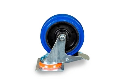 Колесо поворотное из эластичной резины MW100 125 мм с тормозом по ценам производителя в Уфе с доставкой по всей России