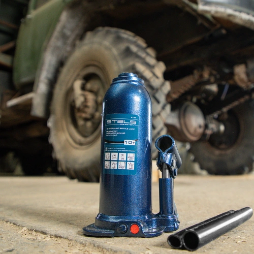 Домкрат гидравлический бутылочный, 10 т, h подъема 222-447 мм Stels по ценам производителя в Уфе с доставкой по всей России