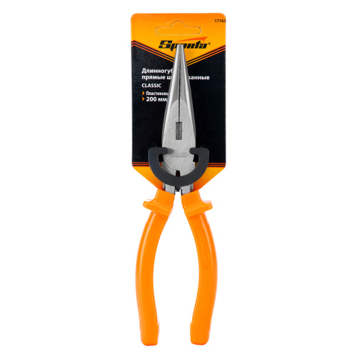 Длинногубцы прямые Classic, 200 мм, шлифованные, пластмассовые рукоятки Sparta по ценам производителя в Уфе с доставкой по всей России