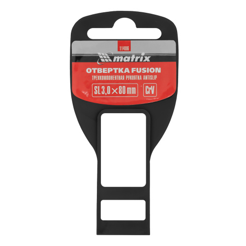 Отвертка Fusion, SL3 х 80 мм, CrV, трехкомпонентная рукоятка "Anti slip" Matrix по ценам производителя в Уфе с доставкой по всей России