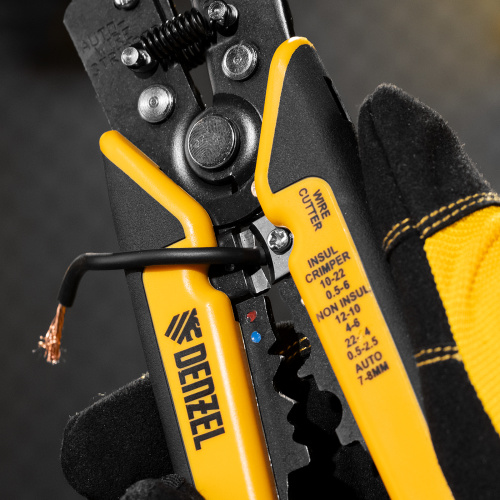 Щипцы для зачистки электропроводов 0,2-6 мм², функция обрезания проводов Denzel по ценам производителя в Уфе с доставкой по всей России