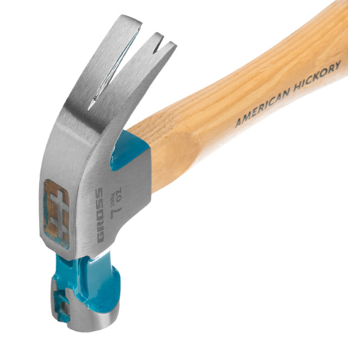 Молоток-гвоздодер, 200 г, угол 45, магнит, обрезиненная рукоятка American hickory GROSS по ценам производителя в Уфе с доставкой по всей России