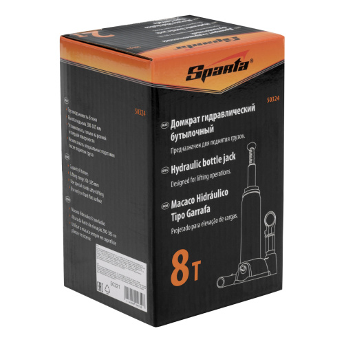 Домкрат гидравлический бутылочный, 8 т, h подъема 200-385 мм Sparta по ценам производителя в Уфе с доставкой по всей России