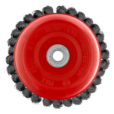 Щетка для УШМ, 150 мм, М14, "чашка", крученая проволока 0.35 мм Matrix по ценам производителя в Уфе с доставкой по всей России