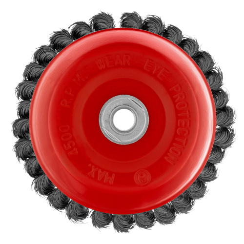 Щетка для УШМ, 150 мм, М14, "чашка", крученая проволока 0.35 мм Matrix по ценам производителя в Уфе с доставкой по всей России