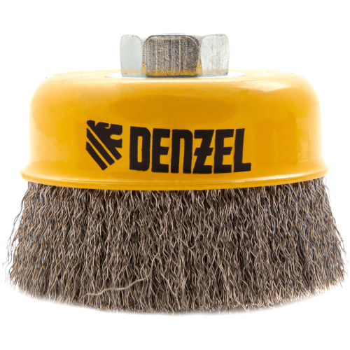 Щетка для УШМ, 100 мм, "Чашка", витая нержавеющая проволока 0.3 мм, М14 Denzel по ценам производителя в Уфе с доставкой по всей России