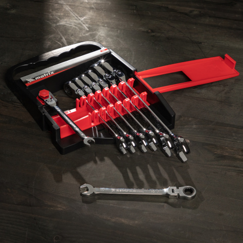 Набор ключей комбинированных, трещеточных шарнирных 8 шт Matrix по ценам производителя в Уфе с доставкой по всей России