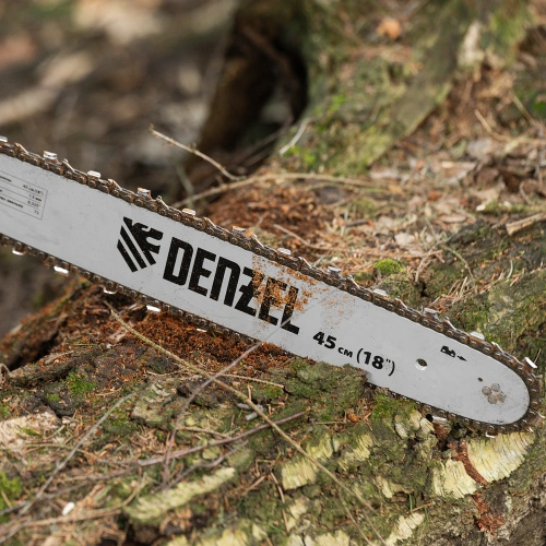Пила цепная бензиновая DS-5218, шина 45 см, 52 см3, 3 л.с, шаг 0,325, паз 1,5 мм, 72 звена Denzel по ценам производителя в Уфе с доставкой по всей России