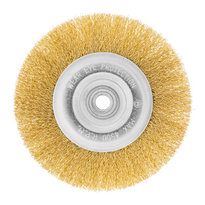 Щетка для УШМ, 150 мм, М14, плоская, латунированная витая проволока Matrix по ценам производителя в Уфе с доставкой по всей России