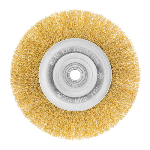 Щетка для УШМ, 150 мм, М14, плоская, латунированная витая проволока Matrix по ценам производителя в Уфе с доставкой по всей России