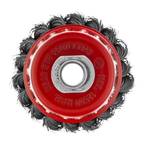 Щетка для УШМ, 75 мм, М14, "чашка", крученая проволока 0.35 мм Matrix по ценам производителя в Уфе с доставкой по всей России