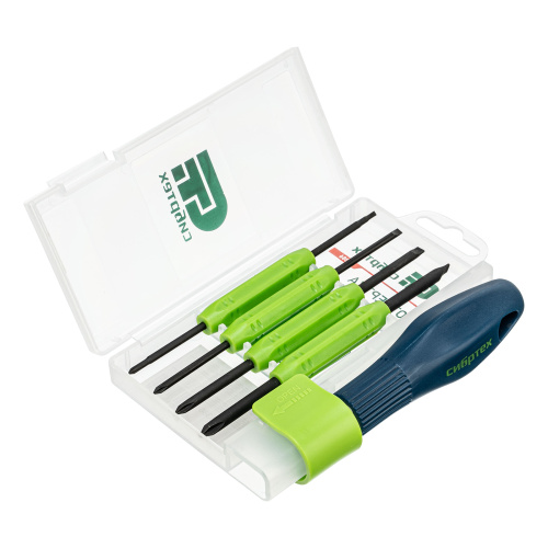 Отвертка со сменными двухсторонними насадками, 8 в 1, пластиковый кейс, CrV Сибртех по ценам производителя в Уфе с доставкой по всей России