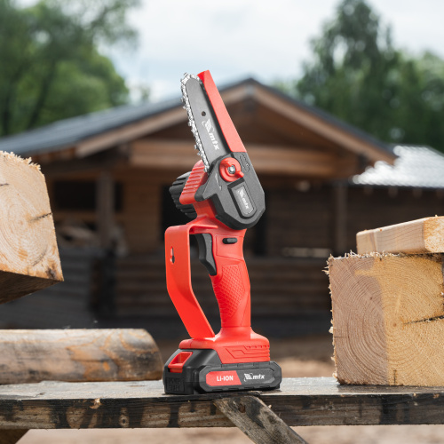 Цепная мини-пила аккумуляторная, MCS-100, шина 100 мм, Li-Ion, 20 В MTX по ценам производителя в Уфе с доставкой по всей России