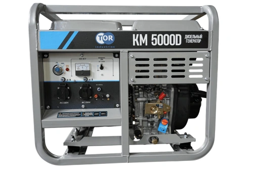 Генератор дизельный 5,0 кВт 220В с электростартером и колесами TOR KM5000D по ценам производителя в Уфе с доставкой по всей России