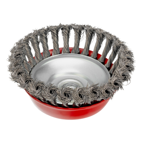 Щетка для УШМ, 125 мм, М14, "чашка", крученая проволока 0.35 мм Matrix по ценам производителя в Уфе с доставкой по всей России