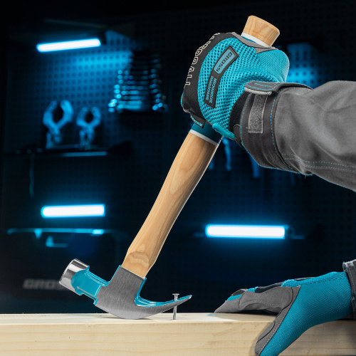 Молоток-гвоздодер, 450 г, угол 45, магнит, обрезиненная рукоятка American hickory GROSS по ценам производителя в Уфе с доставкой по всей России