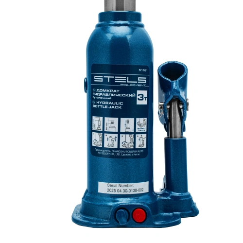 Домкрат гидравлический бутылочный, 3 т, h подъема 188-363 мм Stels по ценам производителя в Уфе с доставкой по всей России