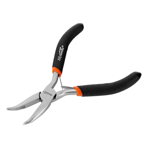 Длинногубцы изогнутые Mini, 130 мм, никелированные, авторазжим Sparta по ценам производителя в Уфе с доставкой по всей России