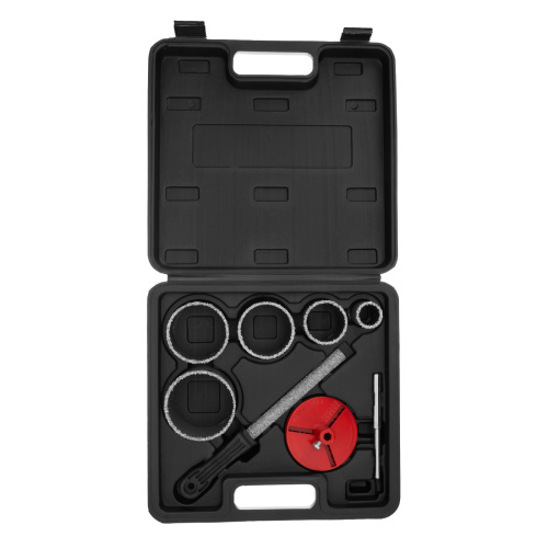 Набор коронок по керамической плитке, 33-53-67-73-83 мм, напил, в пластиковом боксе, шестигранный хвостовик Matrix по ценам производителя в Уфе с доставкой по всей России