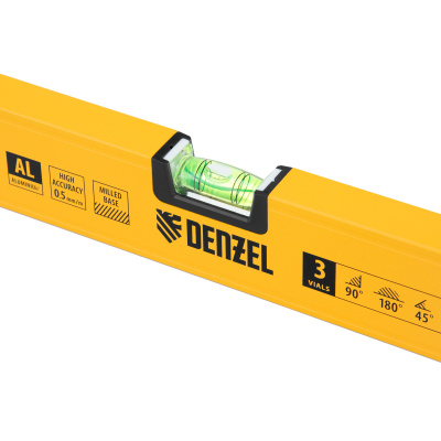 Уровень алюминиевый, магнит, фрезерованный, 3 глазка (1 зеркал.) 0,5 мм/м, 1200 мм Denzel по ценам производителя в Уфе с доставкой по всей России