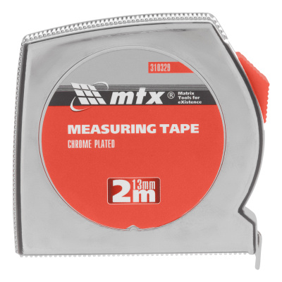 Рулетка Chrom, 2 м x 13 мм, хромированный корпус MTX по ценам производителя в Уфе с доставкой по всей России