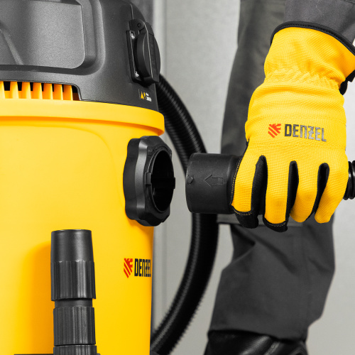 Пылесос строительный RVC20, 1400 Вт, бак 20 л, шланг 3 м, розетка с автосинхр. Denzel по ценам производителя в Уфе с доставкой по всей России