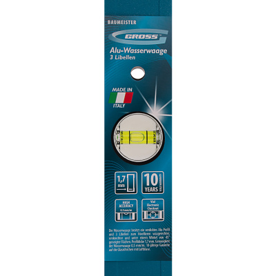 Уровень алюминиевый усиленный, 800 мм, 3 глазка Gross по ценам производителя в Уфе с доставкой по всей России