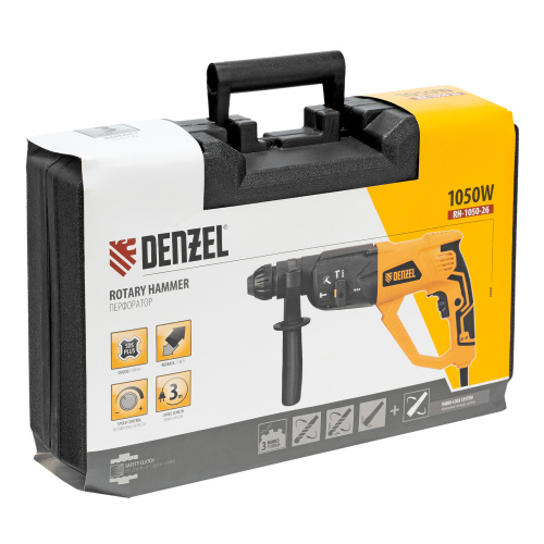 Перфоратор электрический RH-1050-26, SDS-plus, 1050 Вт, 3.2 Дж, 3 плюс 1 режим Denzel по ценам производителя в Уфе с доставкой по всей России