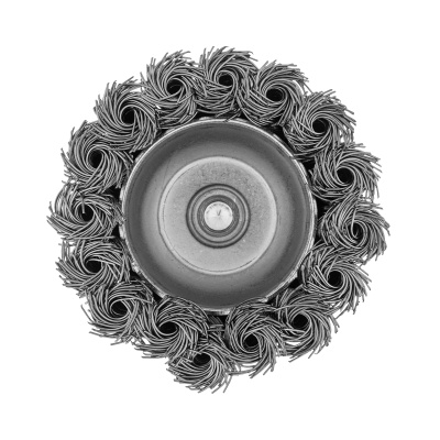 Щетка для дрели, 65 мм, Чашка, со шпилькой, нержавеющая крученая проволока Denzel по ценам производителя в Уфе с доставкой по всей России