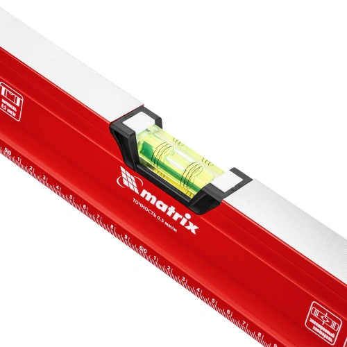 Уровень алюминиевый, магнит, фрезерованный, 3 глазка (1 зеркальный) двухкомпонентные рукоятки, 1200 мм Matrix по ценам производителя в Уфе с доставкой по всей России