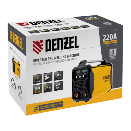 Аппарат инвертор. дуговой сварки DM-220 Standart, 220 А, ПВ 60% Denzel по ценам производителя в Уфе с доставкой по всей России