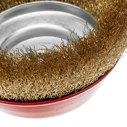 Щетка для УШМ, 150 мм, М14, "чашка", латунированная витая проволока Matrix по ценам производителя в Уфе с доставкой по всей России