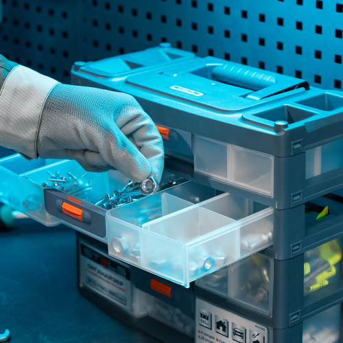 Органайзер для хранения с выдвижными лотками 310х150х260мм, 4 секции, пластик Stels по ценам производителя в Уфе с доставкой по всей России