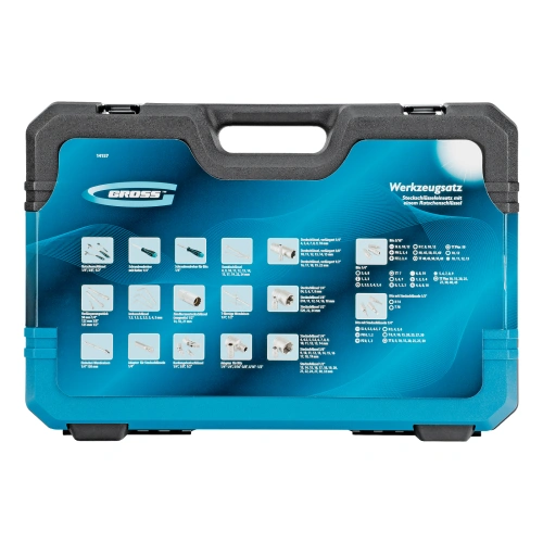 Набор инструментов, 1/2", 3/8", 1/4", CrV, 120 зубьев, 216 предметов Gross по ценам производителя в Уфе с доставкой по всей России