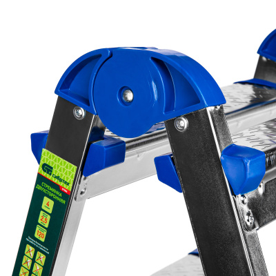 Стремянка двухсторонняя 4 ступени, сталь профиль, стальные ступени, Сибртех по ценам производителя в Уфе с доставкой по всей России