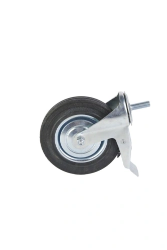 Колесо поворотное SCtB 80 200 мм резина с болтом и тормозом (F) по ценам производителя в Уфе с доставкой по всей России