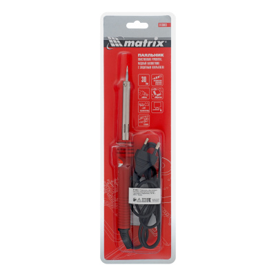 Паяльник, пластиковая рукоятка, медный наконечник с долговечным защитным покрытием, 220 В, 30 W Matrix по ценам производителя в Уфе с доставкой по всей России