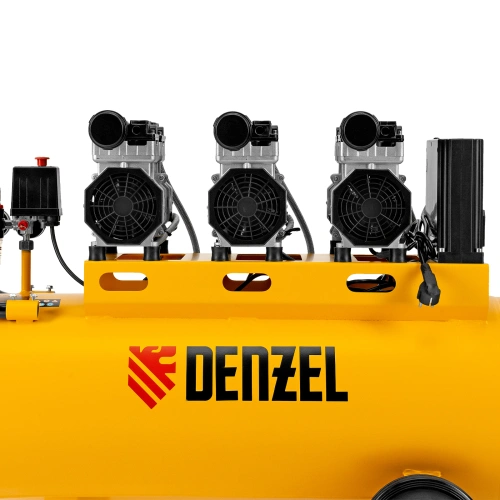 Компрессор безмасляный, малошумный  DLS 2250/100, 2250 Вт, 3x750, 100 л, 410 л/мин блок управления/ Denzel по ценам производителя в Уфе с доставкой по всей России