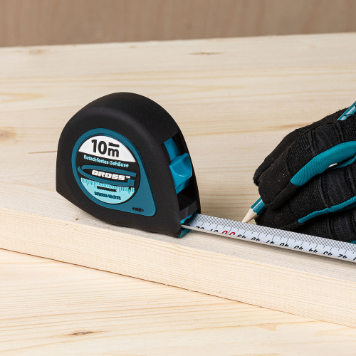 Рулетка "Ergonomisch",10 м x 25 мм,магнитный обрезиненный зацеп Gross по ценам производителя в Уфе с доставкой по всей России