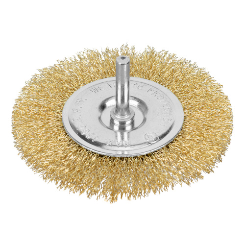 Щетка для дрели 100 мм, плоская со шпилькой, латунированная витая проволока Matrix по ценам производителя в Уфе с доставкой по всей России