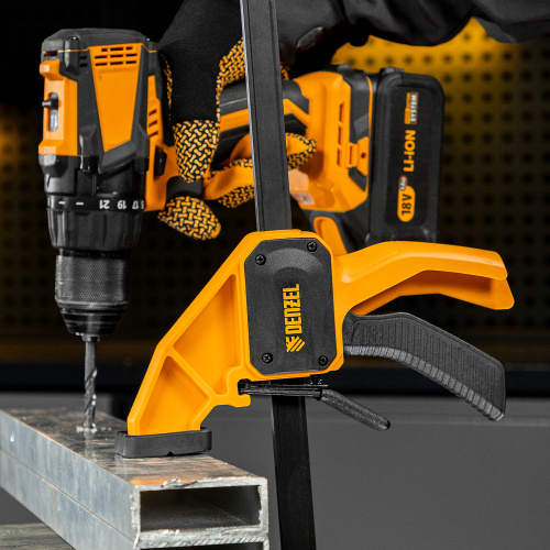 Струбцина F-образная, быстрозажимная, 300 х 80 мм, усиленный нейлоновый корпус Denzel по ценам производителя в Уфе с доставкой по всей России