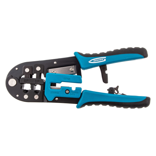 Клещи для обжима телефонных и компьютерных клемм RJ-45, 6P, 8P и RJ-11/12, 6P, 8P Gross по ценам производителя в Уфе с доставкой по всей России