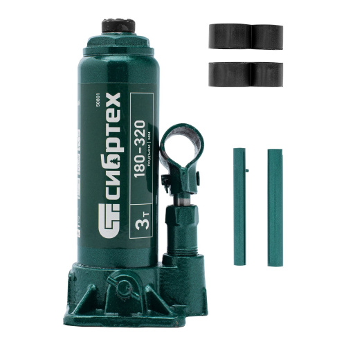 Домкрат гидравлический бутылочный, 3 т, 180-320 мм Сибртех по ценам производителя в Уфе с доставкой по всей России