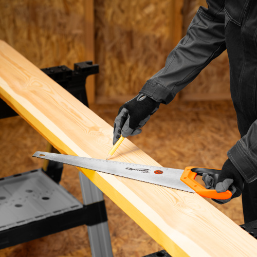 Ножовка по дереву, 500 мм, 7-8 TPI, зуб 2D, каленый зуб, двухкомпонентная рукоятка Sparta по ценам производителя в Уфе с доставкой по всей России